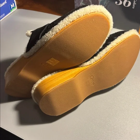 Chloe Black and Cream Mules - Picture 6 of 10